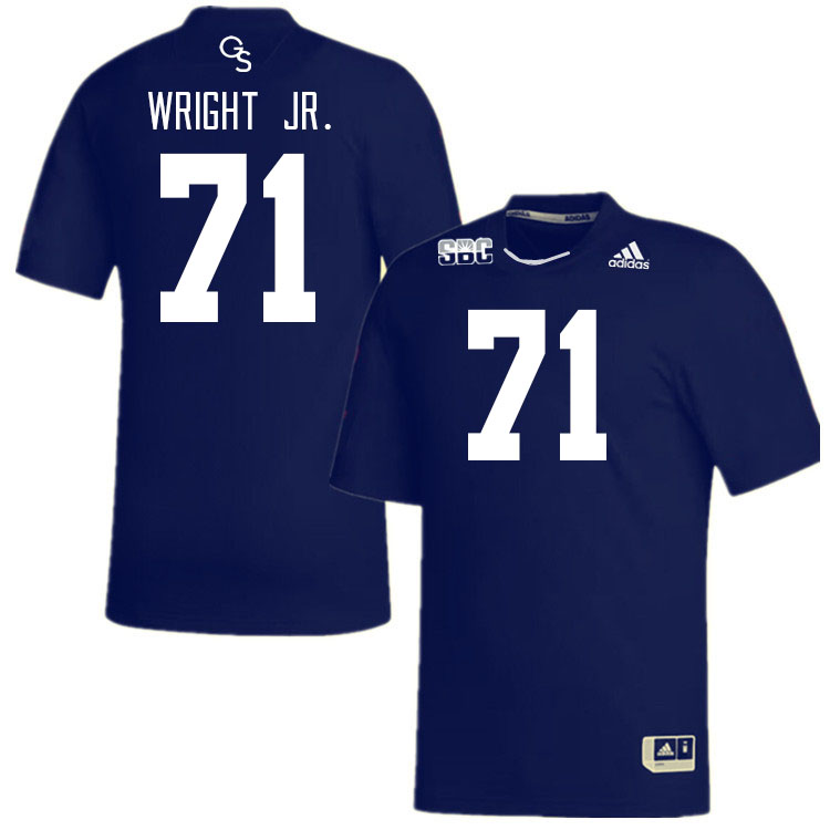 Men #71 Robert Wright Jr. Georgia Southern Eagles College Football Jerseys Stitched Sale-Navy